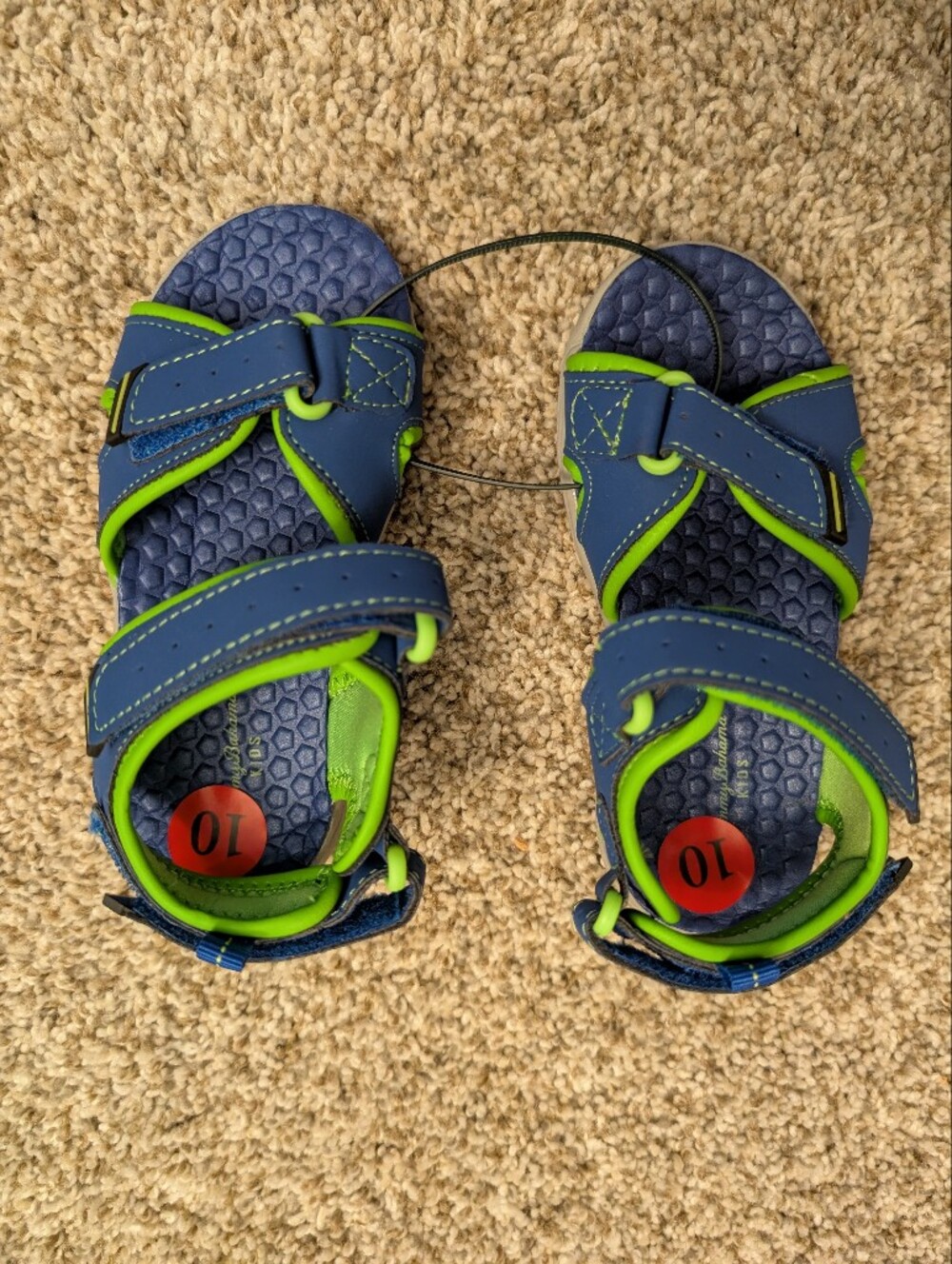 Tommy‎ Bahama NWT Kids Blue and Lime Green Sport Sandals Sz 10 Toddler Outdoor